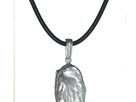 Black Rubber Matte Silver Tone Pendant Necklace Online