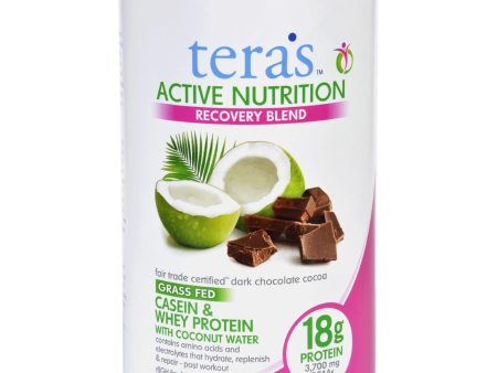 Teras Whey Protein Powder - Casein And Whey - Active Nutrition - Recovery Blend - Fair Trade Certified Dark Chocolate - 12.5 Oz Supply