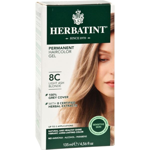 Herbatint Permanent Herbal Haircolour Gel 8c Light Ash Blonde - 135 Ml For Discount