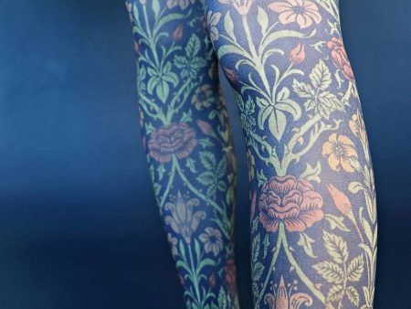 Rose and Lily by William Morris Printed Art Tights Fashion