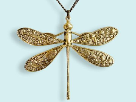 Golden Dragonfly Necklace on Sale