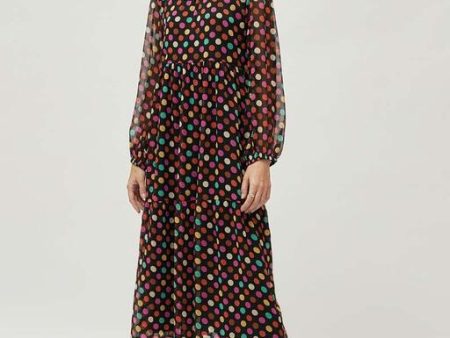 Zoey Dotted Midi Dress For Discount