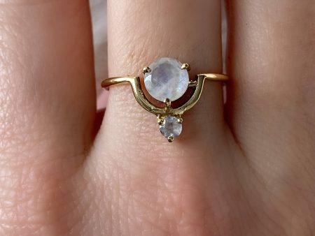 Brass Cradled Moonstone Ring Online